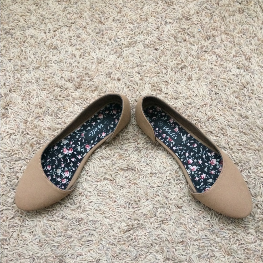 Tan slip on shoes